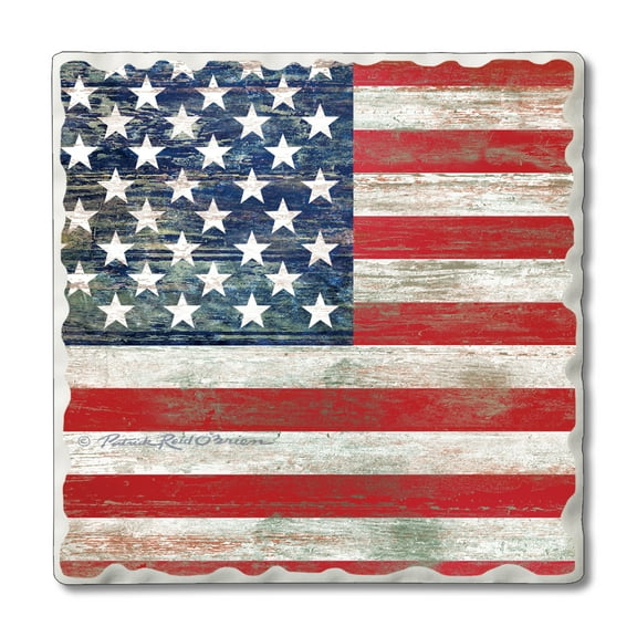 CounterArt "Americana" Absorbent Stone Tumbled Tile Coaster 4 Pack