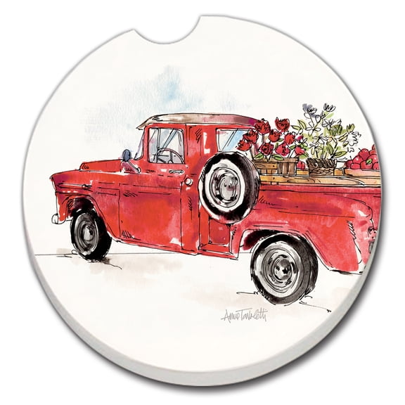 CounterArt Americana Mood 1 Pack Absorbent Stone Car Coaster 2.6 inch Round