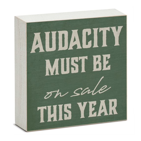 CounterArt "Audacity" Humorous Freestanding Wood Block Sign
