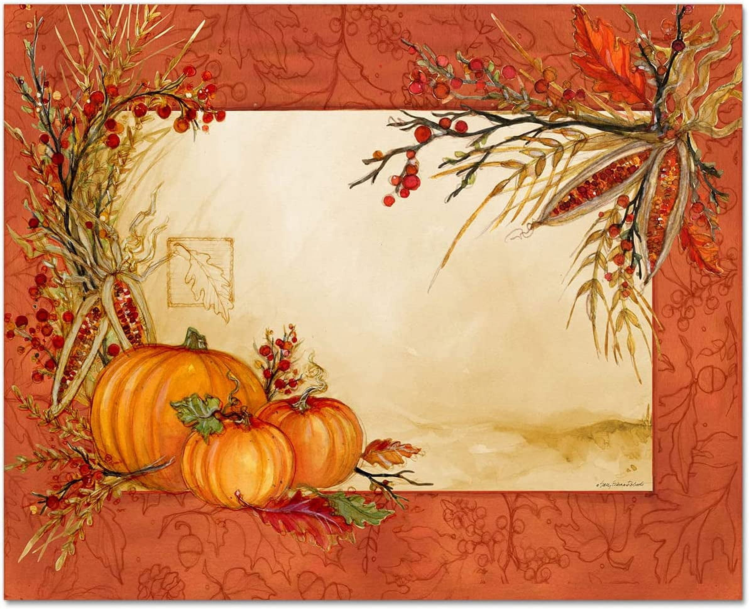 Autumn Harvest Rectangular Glass Cutting Board