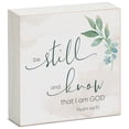 thumbnail image 1 of CounterArt "Be Still & Know" Artistic Freestanding Solid Wood Block Sign 3.75" Square, 1 of 5