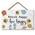 thumbnail image 1 of CounterArt "Bee Happy" Hanging Wood Wall Sign 9.5" by 5.75", 1 of 7