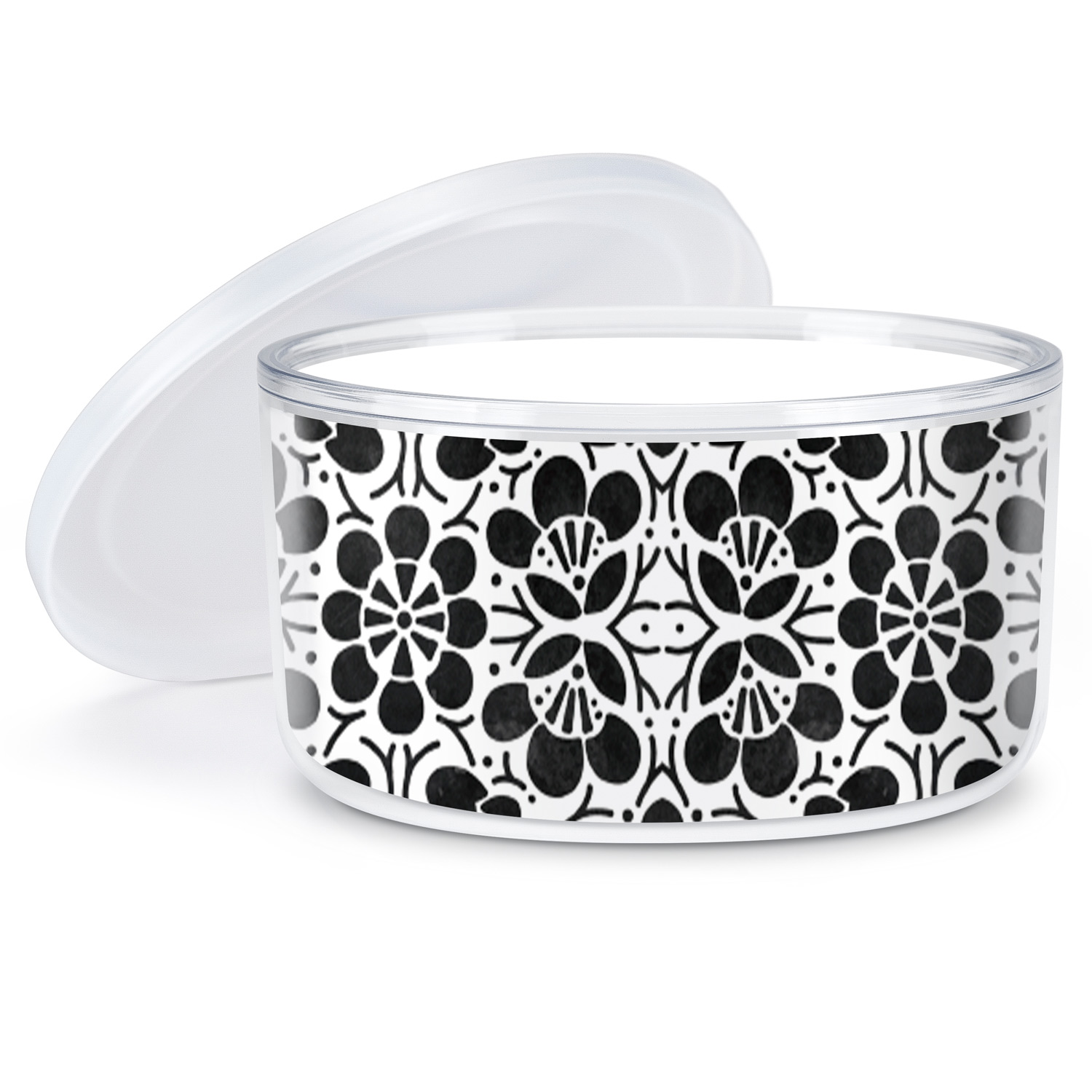 CounterArt "Black Floral" 22 oz. Insulated Travel Bowl