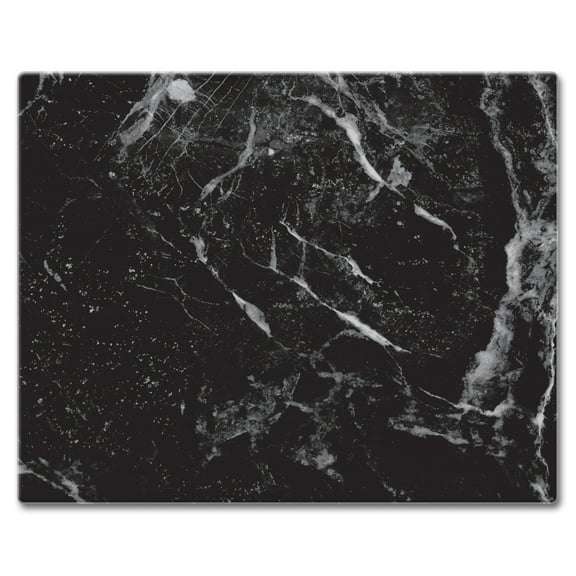 CounterArt "Black Marble Design" 3mm Heat Tolerant Glass Cutting Board 15" by 12"
