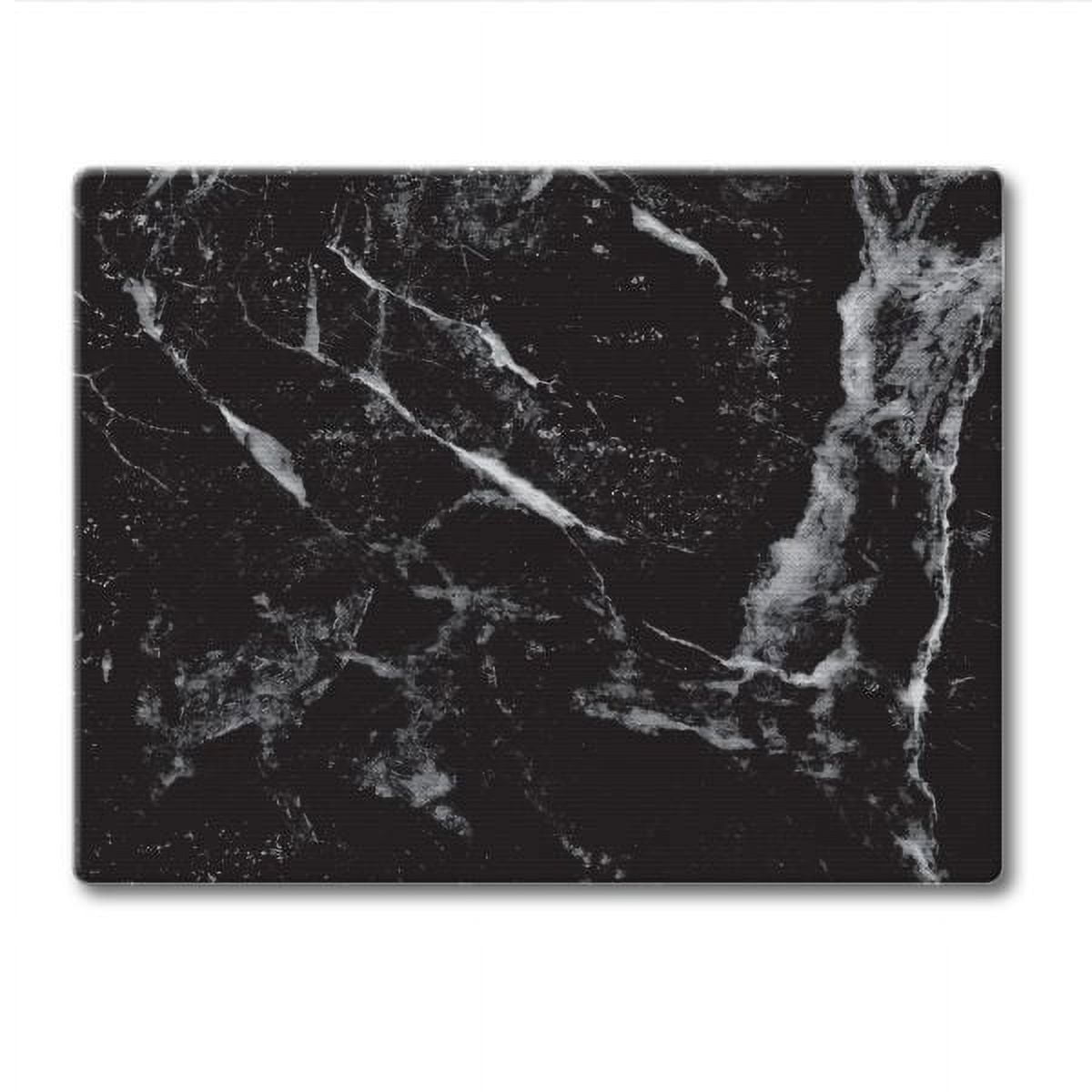 CounterArt "Black Marble Design" Decorative 3mm Heat Tolerant Tempered Glass Cutting Board 10" x 8"