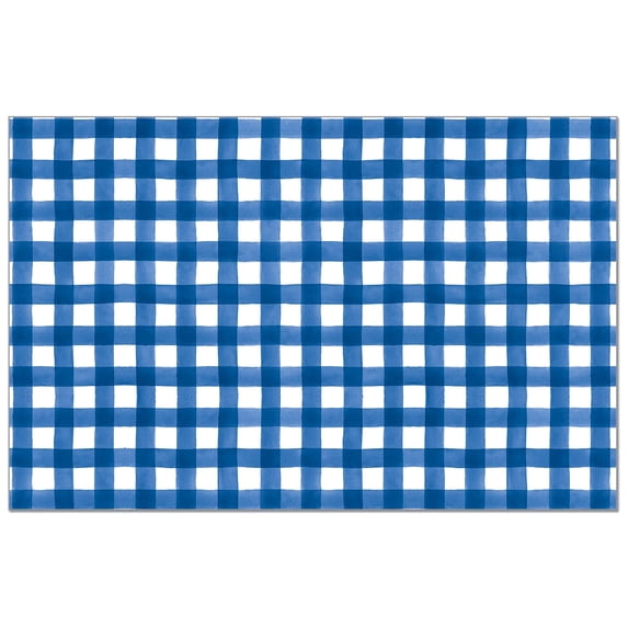 CounterArt "Blue Gingham" 24-Sheet Reusable Premium Paper Placemats