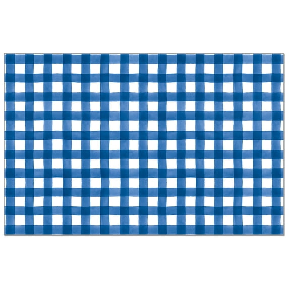 CounterArt "Blue Gingham" 24-Sheet Reusable Premium Paper Placemats