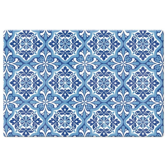 CounterArt "Blue Medallion" 30” x 20” Decorative Vinyl Comfort Floor Mat