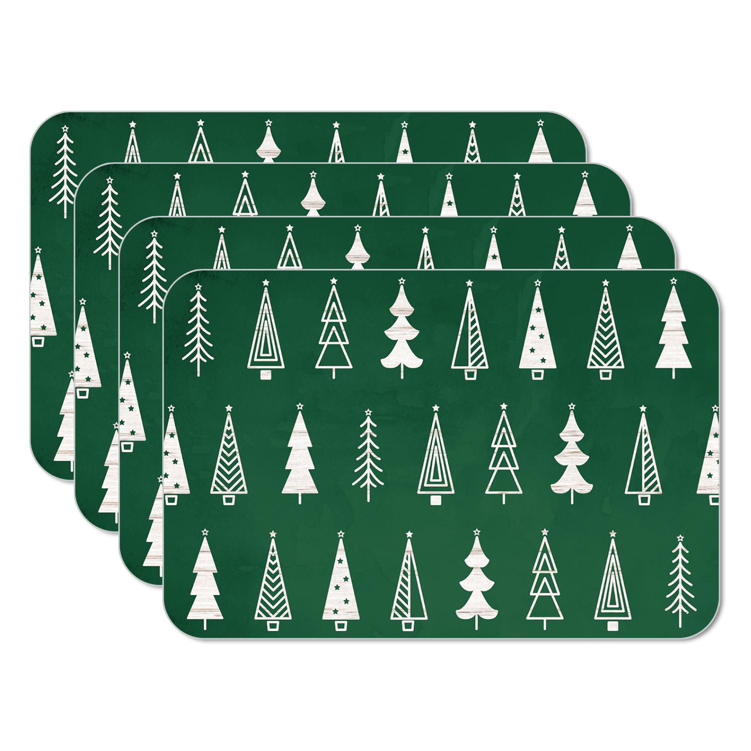 Scandinavian Christmas Reversible Plastic Placemats Set of 4