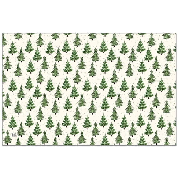 CounterArt "Christmas Trees" 24-Sheet Reusable Premium Paper Placemats