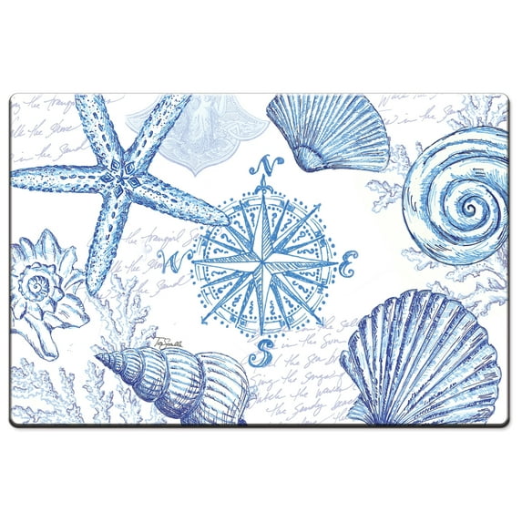 CounterArt "Coastal Sketch" Vinyl Kitchen Floor Mat