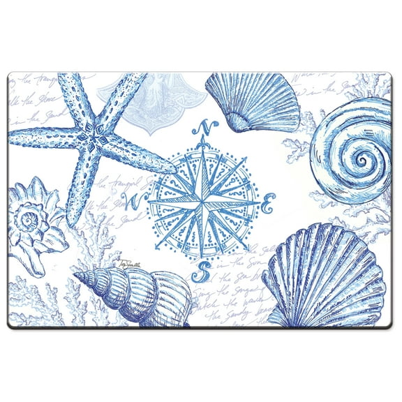 CounterArt "Coastal Sketch" Vinyl Kitchen Floor Mat