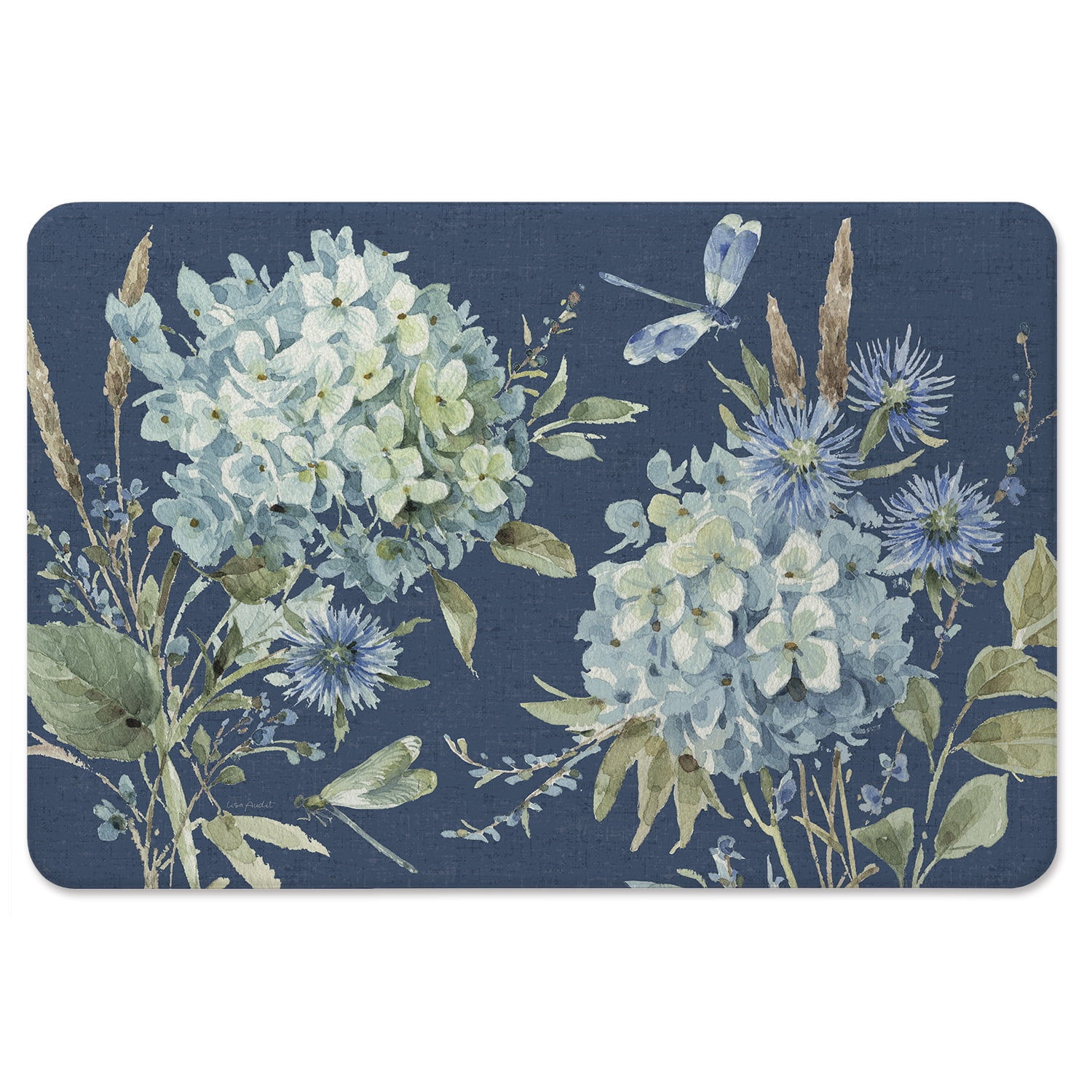 Bohemian Blue Multi-color Vinyl Kitchen Comfort Floor Mat