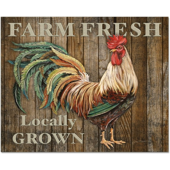 CounterArt 'FARM FRESH ROOSTER' Glass Cutting Board, 15 x 12"