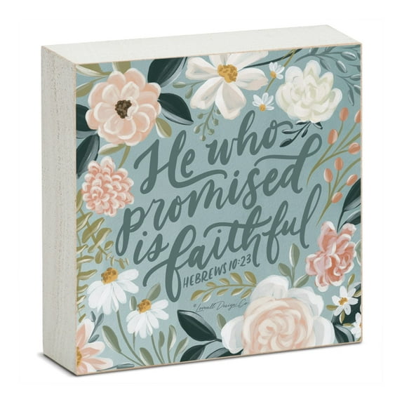 CounterArt "Faithful" Freestanding Solid Wood Block Sign