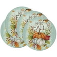 thumbnail image 1 of CounterArt "Fall Pumpkins" 4-Pack Round Reversible Tabletop Placemats, 1 of 7