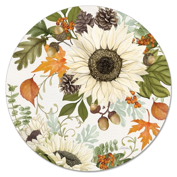 CounterArt Farmhouse Fall 4mm Tempered Glass Lazy Susan 13"