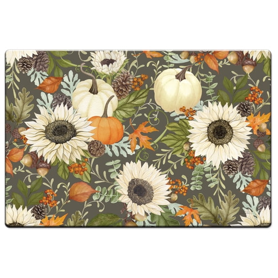 CounterArt "Farmhouse Fall Floral" Decorative Kitchen Floor Mat