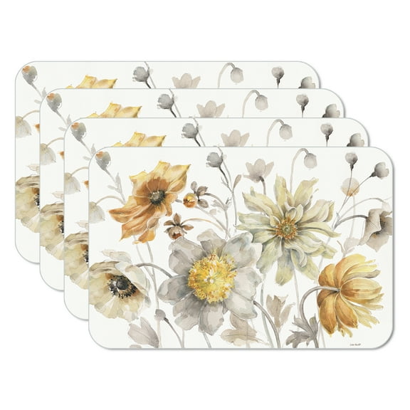 CounterArt "Fields Of Gold" 4-Pack Reversible Flexible Plastic Tabletop Placemats
