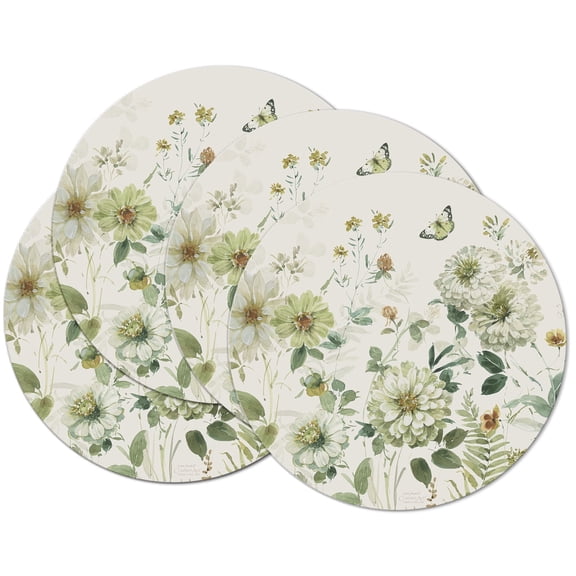 CounterArt "Fields Of Green" 4-Pack Round Reversible Plastic Tabletop Placemats