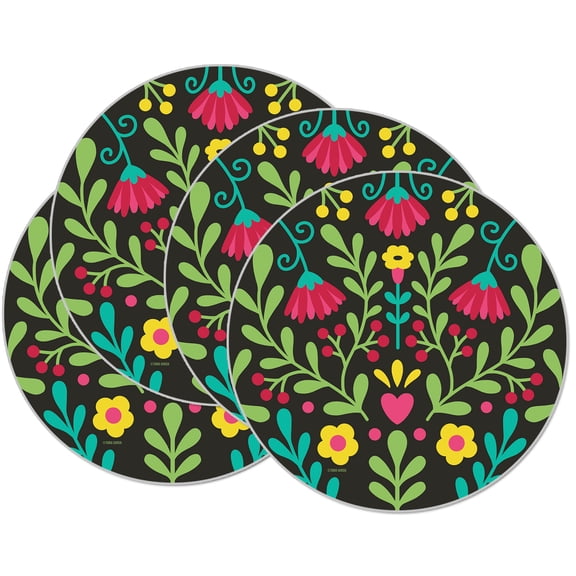 CounterArt Fiesta Plate 4- Pack Reversible Round Easy Care Placemats