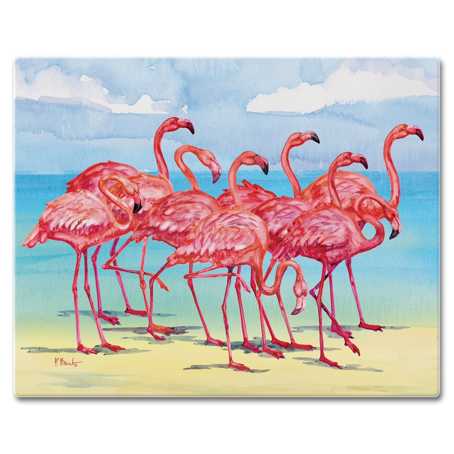 Flamingo Horizon Rectangular Tempered Glass Cutting Board 15" x 12"