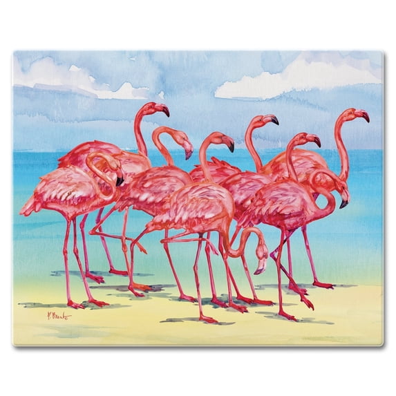 CounterArt Flamingo Horizon 3mm Tempered Glass Cutting Board 15" by 12"