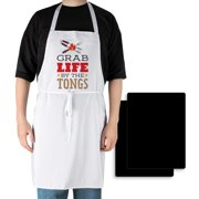 CounterArt "Flip It" Kitchen Apron with 2-Pack Black Cutting Board Mats