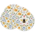 thumbnail image 1 of CounterArt "Floral Bee" 4-Pack Round Reversible Tabletop Placemats, 1 of 7