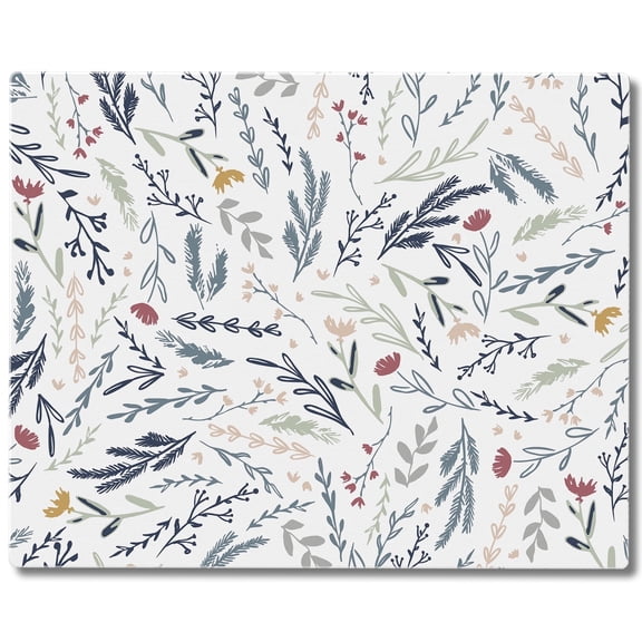 CounterArt Floral Sketch Tempered Glass Cutting Board 15” x 12”