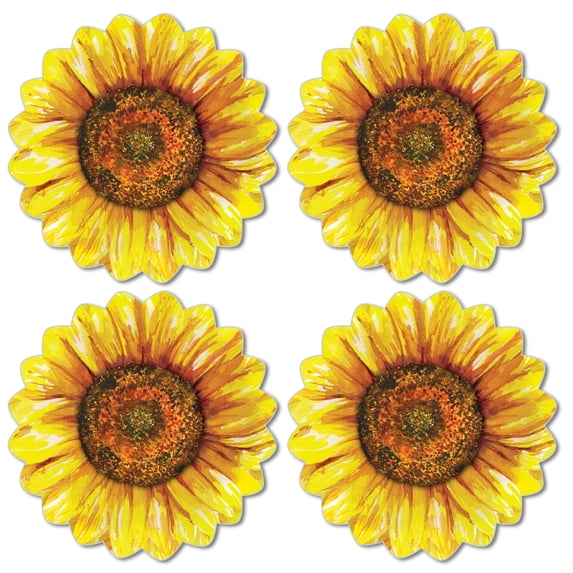 CounterArt Flower Shaped Reversible Easy Care Flexible Tabletop Placemat 4 Pack
