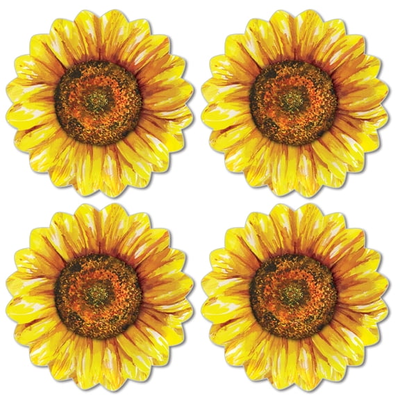 CounterArt Flower Shaped Reversible Easy Care Flexible Tabletop Placemat 4 Pack