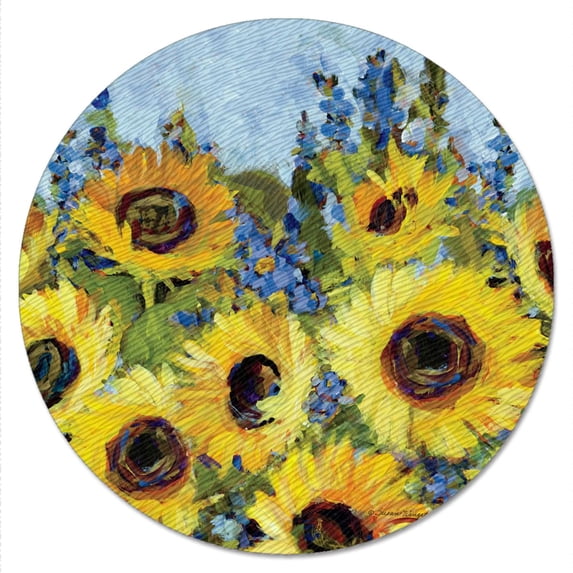 CounterArt Sunflower Gallery 4mm Tempered Glass Lazy Susan Turntable