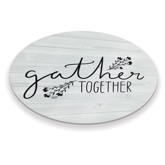 CounterArt Gather Together Farmhouse 4mm Tempered Glass Lazy Susan Turntable