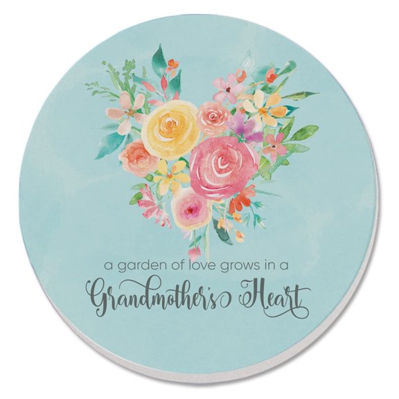 Thirstystone Grandmother's Heart Single Round Stone Coaster Create Your Own Set