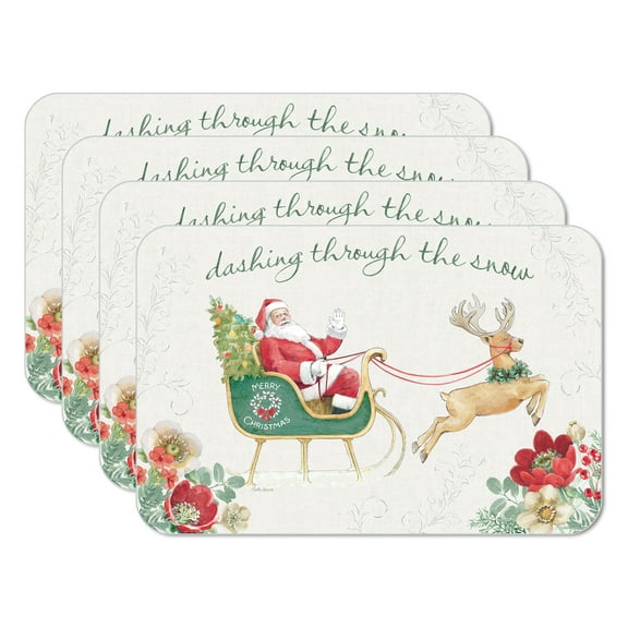 CounterArt "Holiday Traditions" 4-Pack Reversible Tabletop Placemats