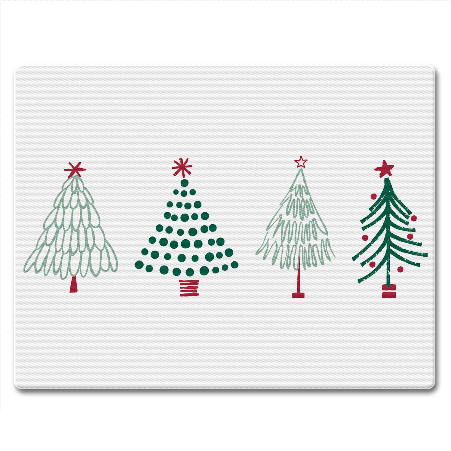 Holiday Trees Tempered Glass Cutting Board 10" x 8"
