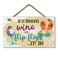 thumbnail image 1 of CounterArt "If It Involves Wine" Hanging Wood Wall Sign 9.5” x 5.75”, 1 of 7