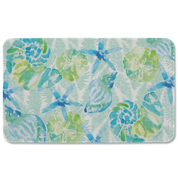 CounterArt "Isla Mona Coastal" Decorative Indoor/Outdoor Natural Linen Look Floor Mat 29.5" x 17.75"