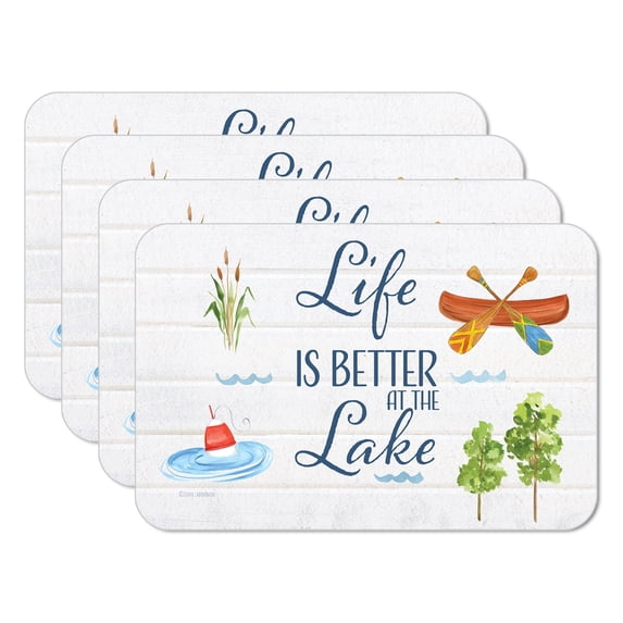 CounterArt "Lake Living" 4-Pack Reversible Plastic Tabletop Placemats