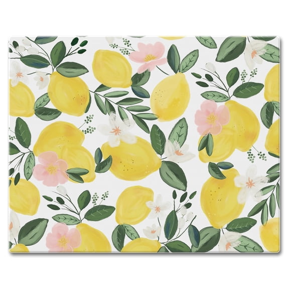 CounterArt "Lemon Vine" 3mm Tempered Glass Cutting Board