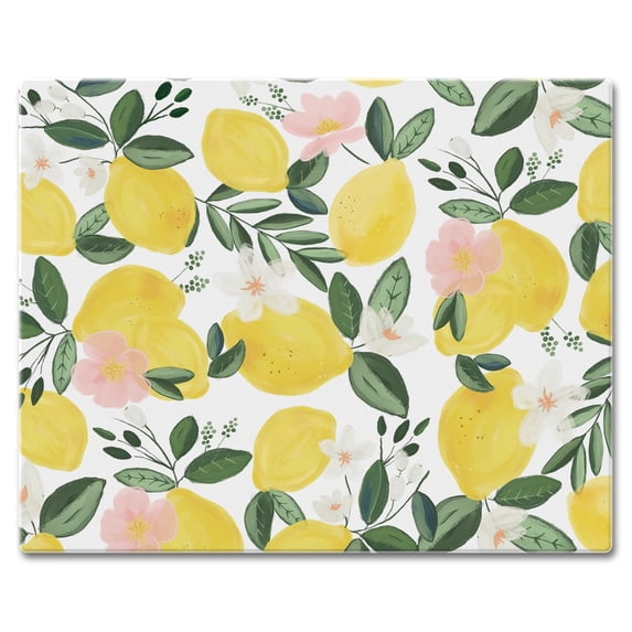CounterArt "Lemon Vine" 3mm Tempered Glass Cutting Board