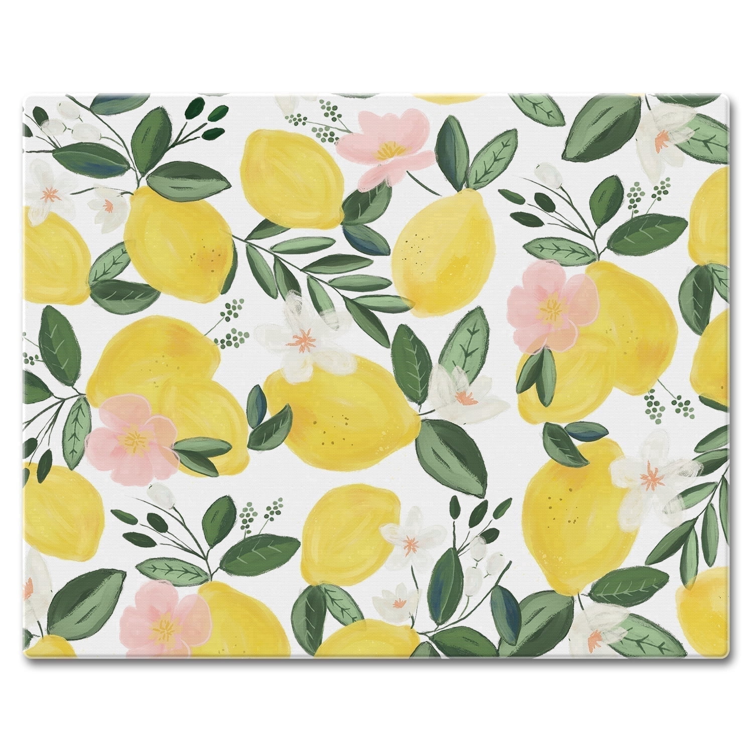 CounterArt Lemon Vine 3mm Tempered Glass Cutting Board 15" by 12"