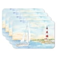 thumbnail image 1 of CounterArt "Lighthouse Scene" 4 Pack Reversible Flexible Plastic Tabletop Placemats, 1 of 8