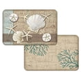 thumbnail image 1 of Set of 4 Tropical Placemats - Linen Shells - Reversible Washable Plastic, 1 of 2