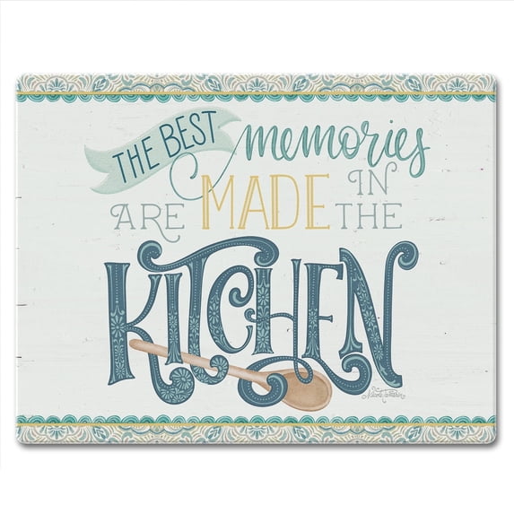 CounterArt Love To Cook 3mm Tempered Glass Cutting Board 10" by 8"