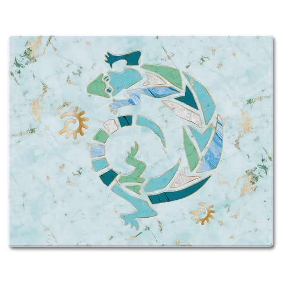 CounterArt Marble Gecko Tempered Glass Cutting Board