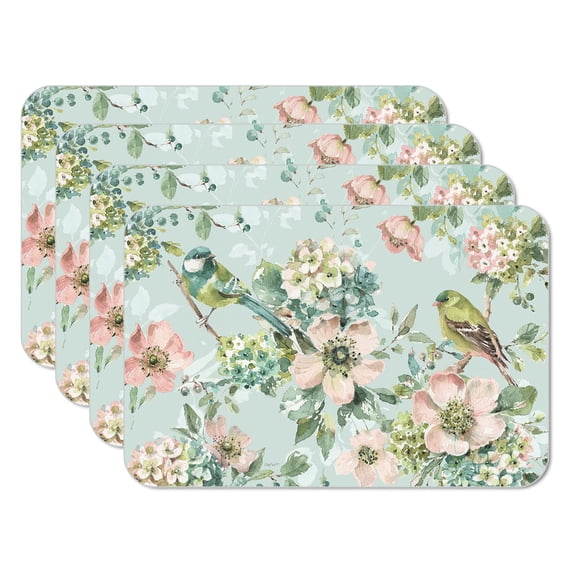 CounterArt "Mint Crush" 4-Pack Reversible Flexible Plastic Tabletop Placemats