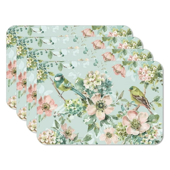CounterArt "Mint Crush" 4-Pack Reversible Flexible Plastic Tabletop Placemats