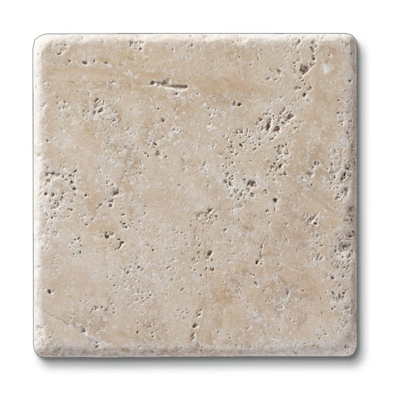 CounterArt Natural Travertine 4 Pack Absorbent Stone Coaster